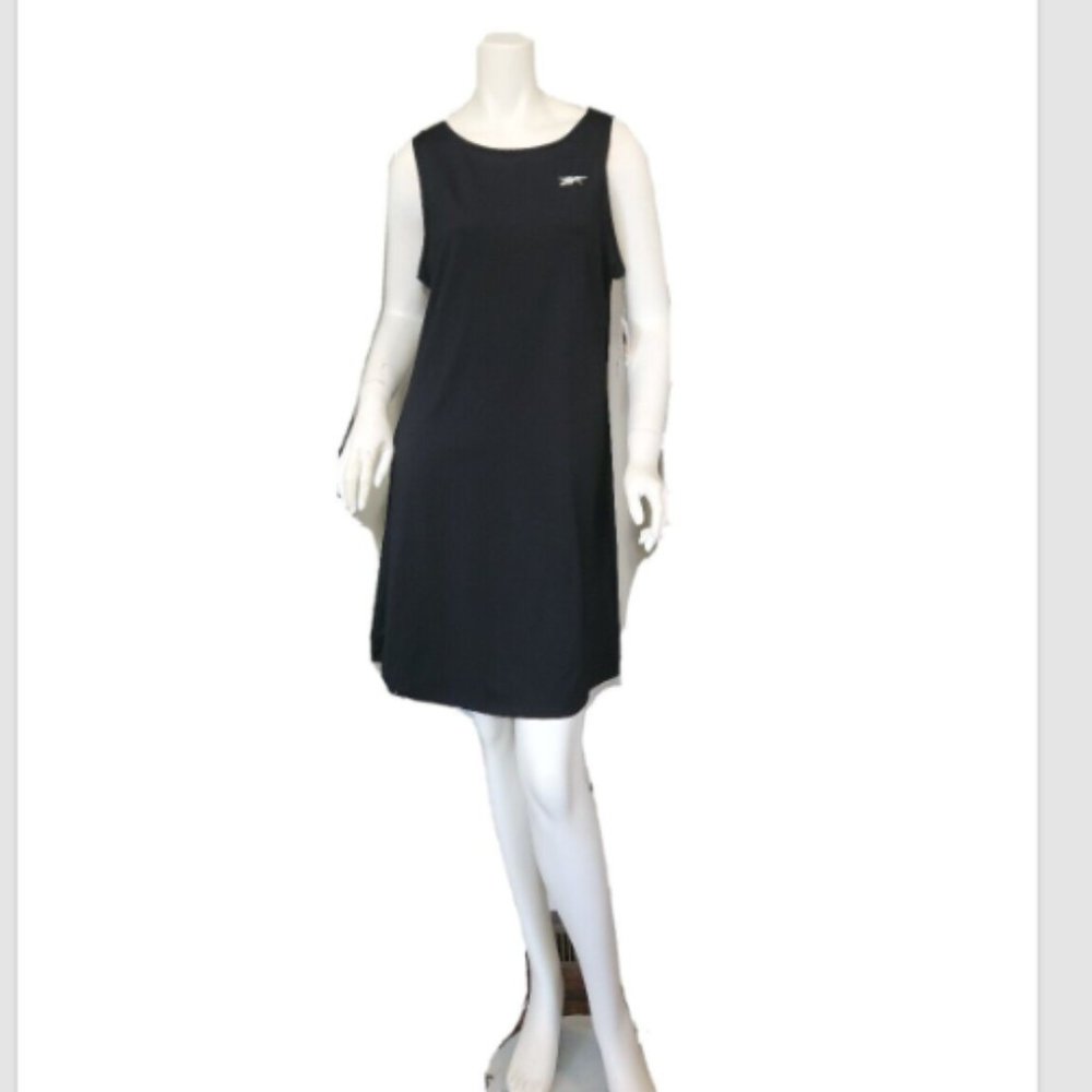 REEBOK Athletic Sleeveless twist back cutout Black Dress